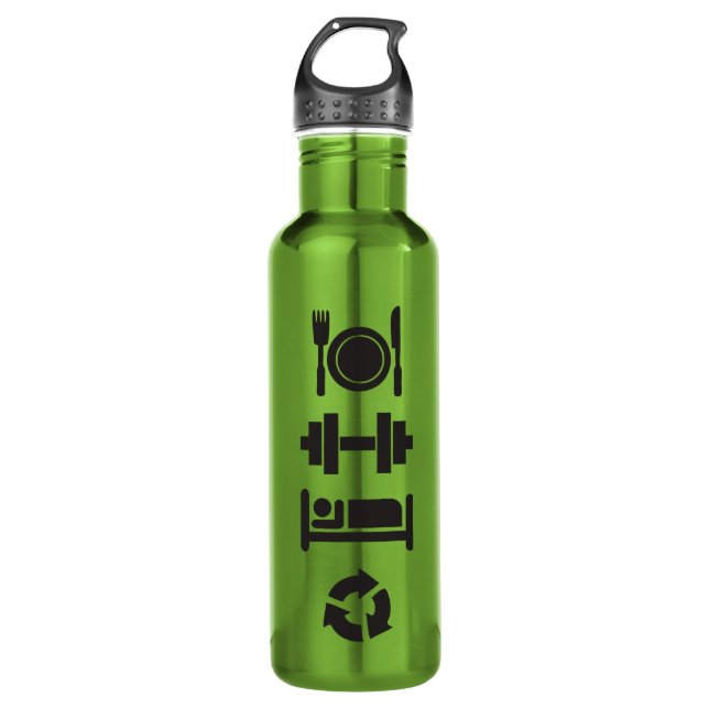Essen, heben, schlafen, wiederholen - Bodybuilding Trinkflasche (Vorderseite)