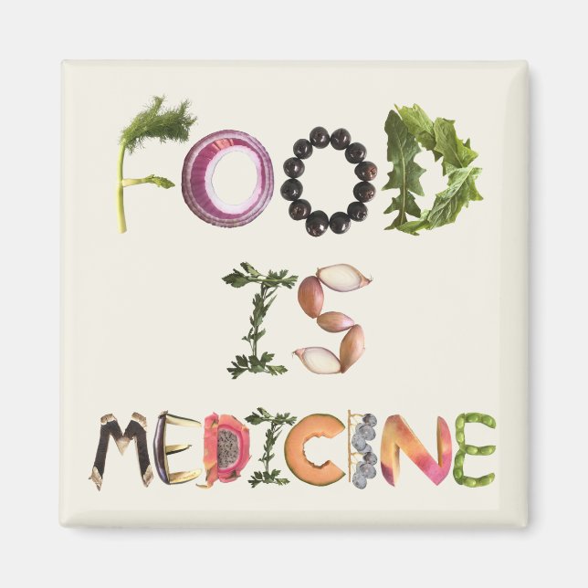Essen ist Medizin - Gesunde Ernährung Kunst Magnet (Vorne)