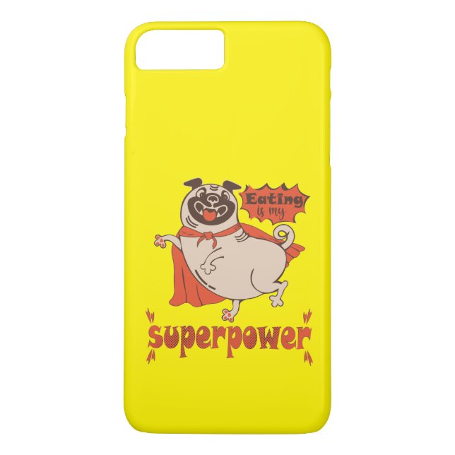 Essen ist mein überragender Rotkleid Mops Comic St Case-Mate iPhone Hülle (Rückseite)