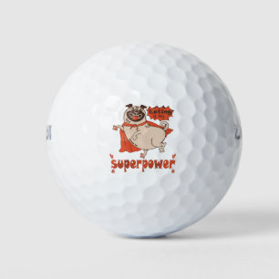 Essen ist mein überragender Rotkleid Mops Comic St Golfball