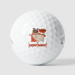 Essen ist mein überragender Rotkleid Mops Comic St Golfball