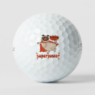 Essen ist mein überragender Rotkleid Mops Comic St Golfball
