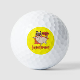 Essen ist mein überragender Rotkleid Mops Comic St Golfball