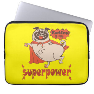Essen ist mein überragender Rotkleid Mops Comic St Laptopschutzhülle
