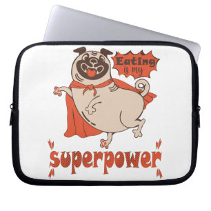 Essen ist mein überragender Rotkleid Mops Comic St Laptopschutzhülle