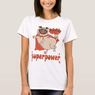 Essen ist mein überragender Rotkleid Mops Comic St T-Shirt
