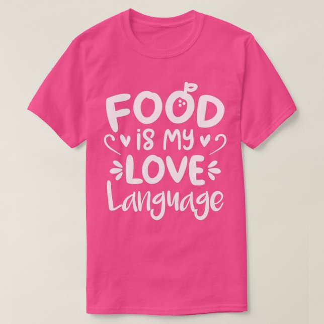 Essen ist meine Liebe (Orange BG)  T-Shirt (Design vorne)