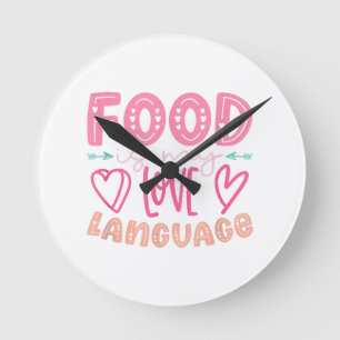 Essen ist meine Liebe - Retro-Food-Lover-Koch C Runde Wanduhr