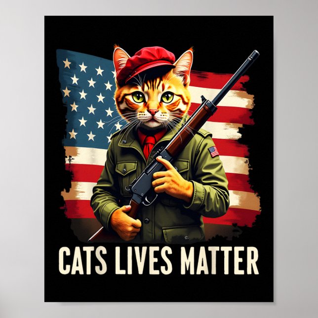 Essen Katzen Leben Problem Funny Donald Trump 2024 Poster (Vorne)