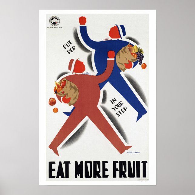 Essen Mehr Obst ~ Vintag Australien Reisen Poster (Vorne)