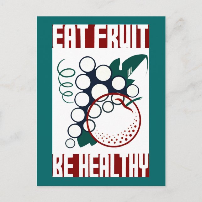 Essen Obst gesund sein Postkarte (Vorderseite)