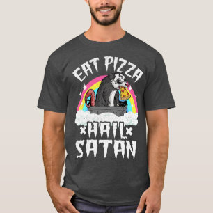 Essen Pizza Hail Satan Opossum Punk Band Death Met T-Shirt