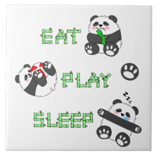 Essen Play schlafen Niedlich Baby Panda Komfortabl Fliese