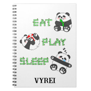 Essen Play schlafen Niedlich Baby Panda Komfortabl Notizblock