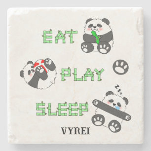 Essen Play schlafen Niedlich Baby Panda Komfortabl Steinuntersetzer