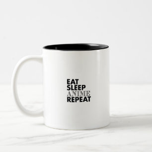 Essen Schlaf Anime wiederholen Zweifarbige Tasse