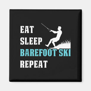 Essen Schlaf barfuß Ski wiederholen Skifahrer Hobb Magnet