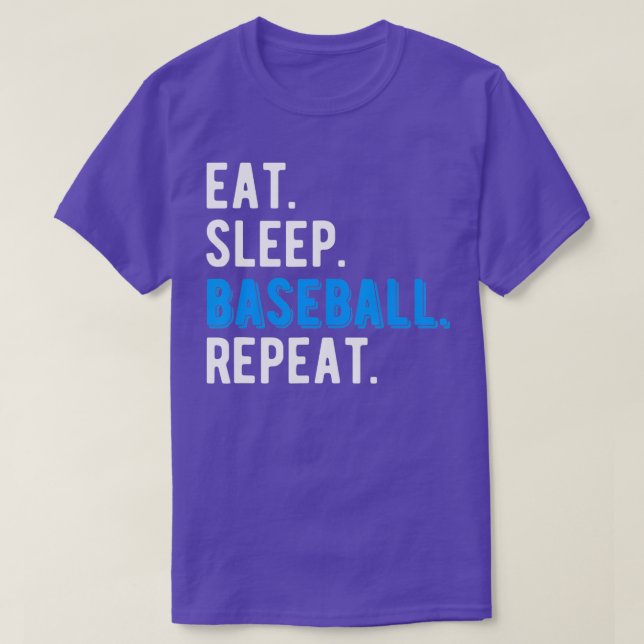 Essen Schlaf Baseball Coolen Spielertrainer Fan Co T-Shirt (Design vorne)