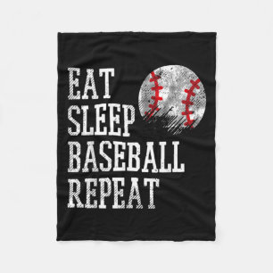 Essen Schlaf Baseball Wiederholen Coach Team Spiel Fleecedecke