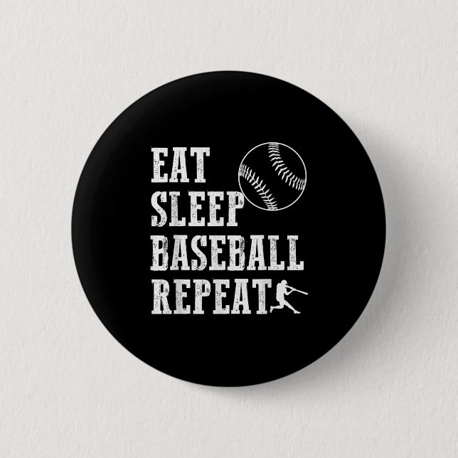 Essen Schlaf Baseball Wiederholung Batter Life Srt Button (Vorderseite)