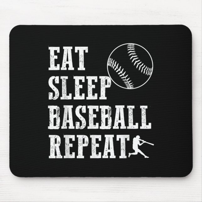 Essen Schlaf Baseball Wiederholung Batter Life Srt Mousepad (Vorne)