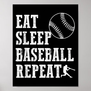 Essen Schlaf Baseball Wiederholung Batter Life Srt Poster