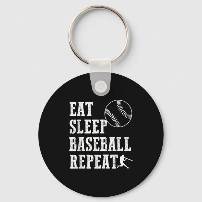 Essen Schlaf Baseball Wiederholung Batter Life Srt Schlüsselanhänger (Vorderseite)