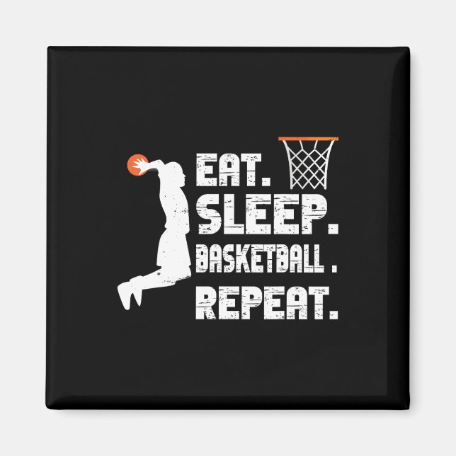 Essen Schlaf Basketball Wiederholen Basketball Spo Magnet (Vorne)