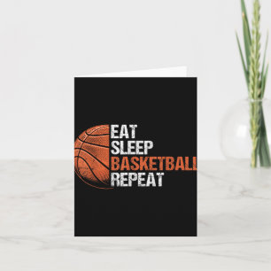 Essen Schlaf Basketball Wiederholen Funny Basketba Karte