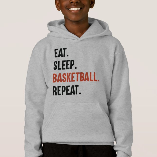 Essen Schlaf Basketball Wiederholen Kids Hoodies (Vorderseite)