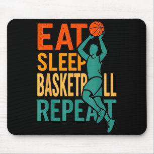 Essen Schlaf Basketball wiederholen Mousepad