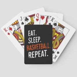 Essen Schlaf Basketball Wiederholen Retro Vintag Spielkarten