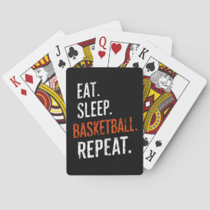 Essen Schlaf Basketball Wiederholen Retro Vintag Spielkarten