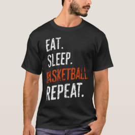 Essen Schlaf Basketball Wiederholen Retro Vintag T-Shirt