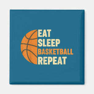 Essen Schlaf Basketball wiederholen Sportfans Bask Magnet