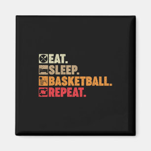 Essen Schlaf Basketball Wiederholung Boy Girl Bask Magnet