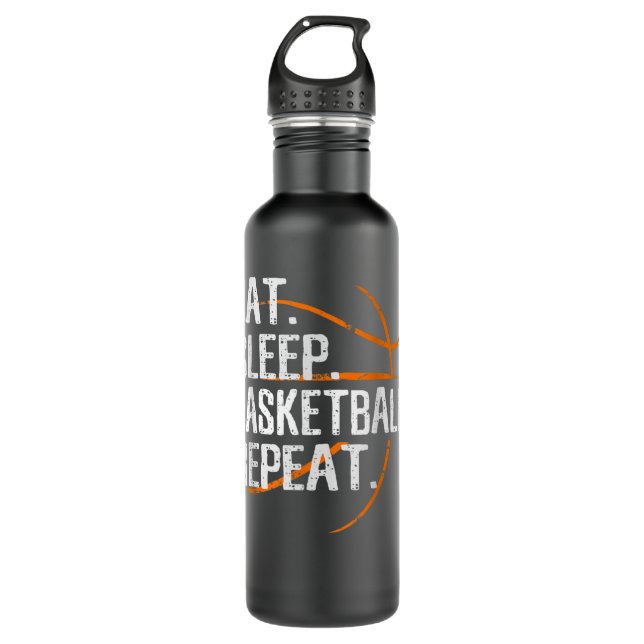 Essen Schlaf Basketball Wiederholung - Geschenk fü Edelstahlflasche (Vorderseite)
