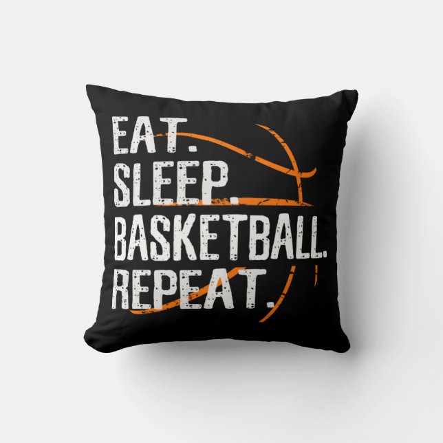 Essen Schlaf Basketball Wiederholung - Geschenk fü Kissen (Vorderseite)