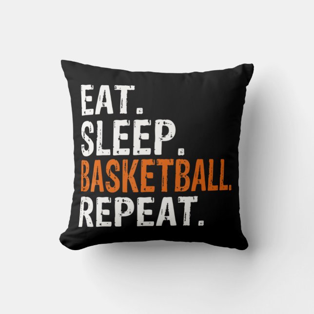 Essen Schlaf Basketball Wiederholung Geschenk Kissen (Vorderseite)
