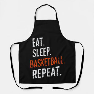 Essen Schlaf Basketball Wiederholung Retro Vintage Schürze
