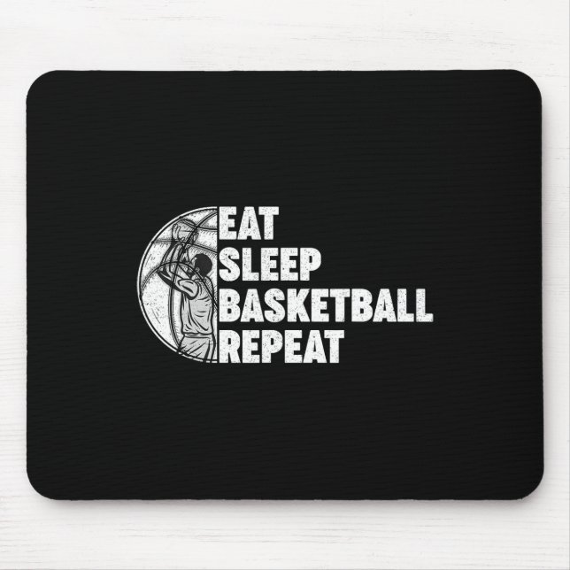 Essen Schlaf Basketball Wiederholung Teens Girls B Mousepad (Vorne)