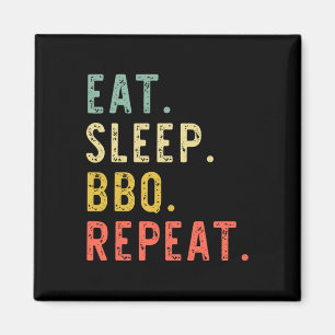 Essen Schlaf Bbq Wiederholen Rbecue Rbeque Lustig Magnet