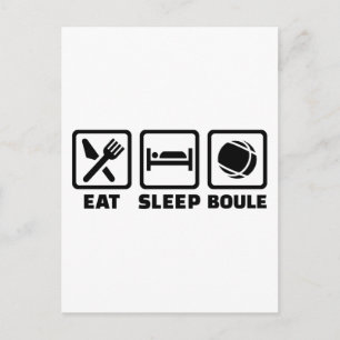 Essen Schlaf Boule Postkarte