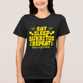 Essen Schlaf Burrito wiederholen Tri-Blend Shirt