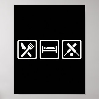 Essen Schlaf Cricket Poster