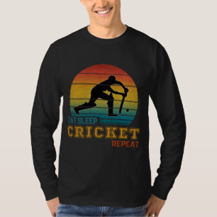 Essen Schlaf Cricket Wiederholen T-Shirt
