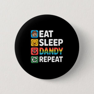 Essen Schlaf Dandy wiederholen Geburtstagsdekorati Button