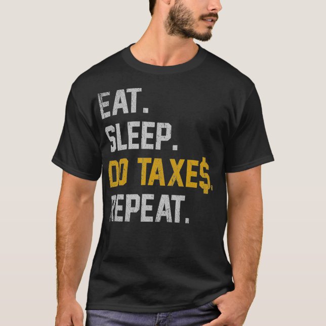 Essen Schlaf Do Steuern Wiederholen lustige Buchha T-Shirt (Vorderseite)