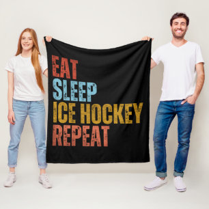 ESSEN SCHLAF EISHOCKEY WIEDERHOLEN FLEECEDECKE