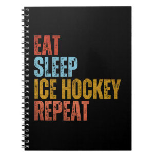 ESSEN SCHLAF EISHOCKEY WIEDERHOLEN NOTIZBLOCK